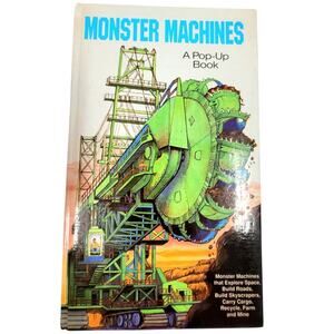 Vintage 1991 Monster Machines Pop Up Book by Pat‎ Paris Mechanical Magic